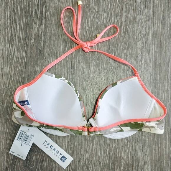 Sperry Women's Marina Corps Bikini Swimsuit Sz L Beach Vacation Resort Camo Fish - Picture 3 of 14